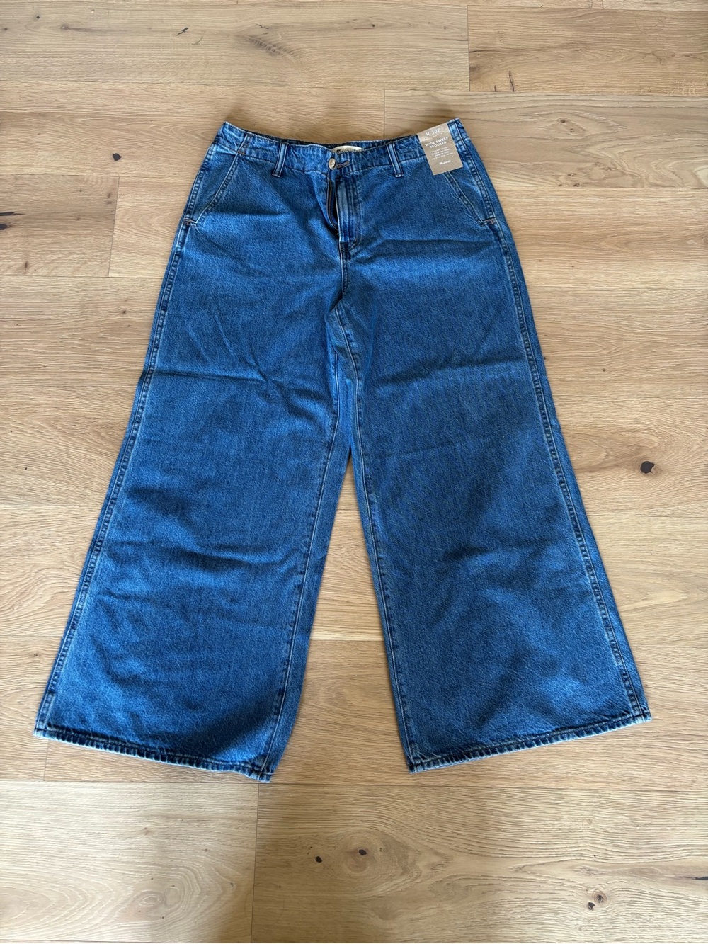 NWT MADEWELL Wide Leg Jeans, Relaxed, Cute Trousers, Java Wash, 100% Cotton, 30P